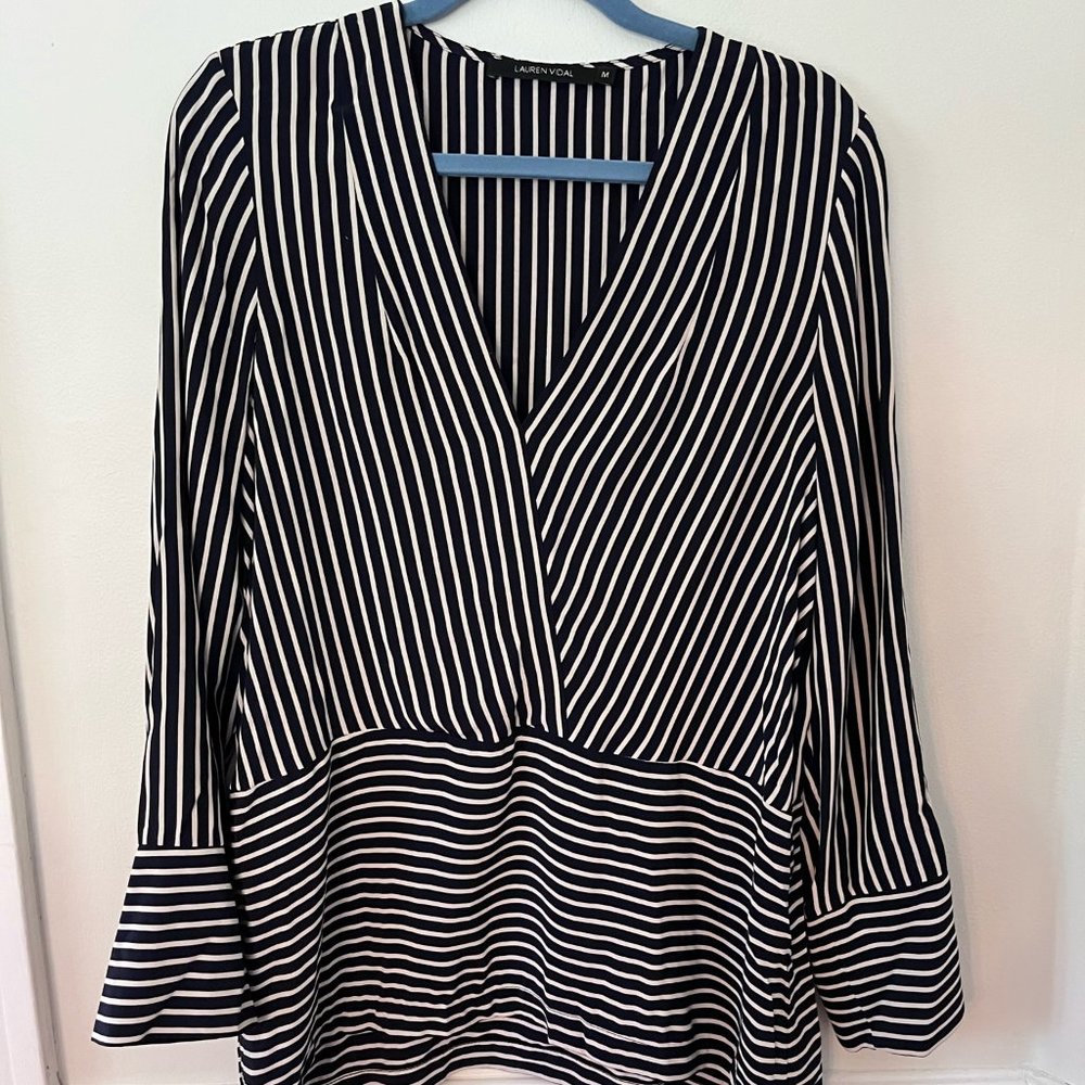 Medium Navy and Cream Lauren Vidal Blouse